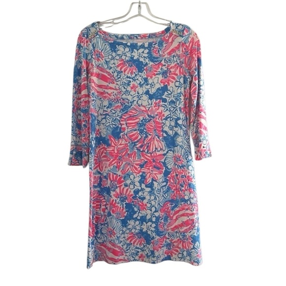 Lilly Pulitzer Sophie Shift Dress Pop Pop Bay Blue Vacation Preppy Small - Picture 2 of 9